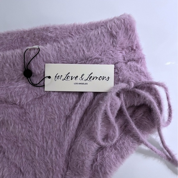 For Love and Lemons • NWT Lilac Lavender Fuzzy Cozy Mini Shorts - Picture 4 of 8